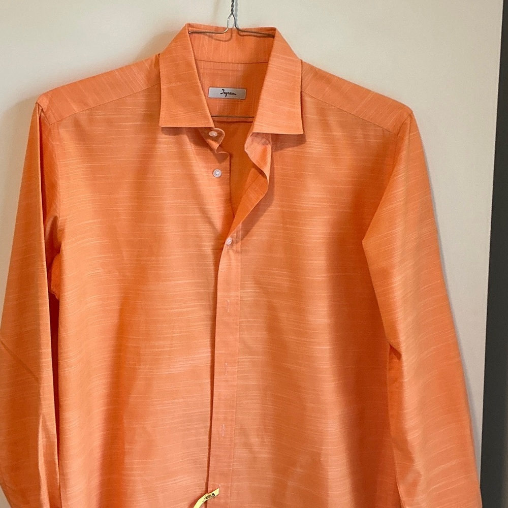 Vibrant Orange Men's Casual Button Down Shirt